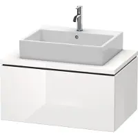 Duravit L-Cube Waschtischunterbau für Konsole, wandhängend, 1 Auszug, 820x400x547mm, LC581208989, Farbe: Flannel Grey Hochglanz Lack
