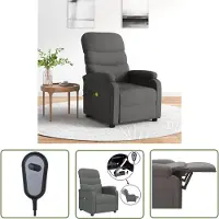 The Living Store Massagesessel Elektrisch Dunkelgrau Stoff