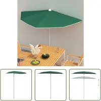 The Living Store Halb-Sonnenschirm mit Mast 180x90 cm Grün