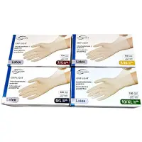 Hygonorm Latexhandschuhe Grip Light, puderfrei, weiß, Einweghandschuh mit vollanatomische Passform, mit Rollrand, 1 Karton = 10 Packungen à 100 Stück, Größe XL