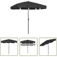 The Living Store Strandschirm Schwarz 200x125 cm