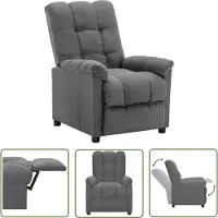 The Living Store Relaxsessel Hellgrau Stoff