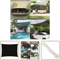The Living Store Sonnensegel Oxford-Gewebe Rechteckig 3,5x5 m Schwarz