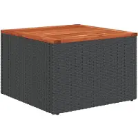 vidaXL 8-teiliges Gartensofa-Set mit Kissen, schwarzes Polyrattan