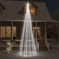 vidaXL LED-Weihnachtsbaum für Fahnenmast Kaltweiß 732 LEDs 500 cm - Weihnachtsbeleuchtung
