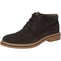 Sioux Schnürstiefelette "Encanio-714", Herren, Gr. 45 (UK 10 1/2), braun (dunkelbraun), Obermaterial: 100% Kalbsveloursleder CAVL. 100% Gummi rubber., Schuhe Schnürstiefelette