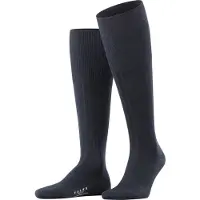 Falke Milano Herren Kniestrümpfe, 45-46, Blau, Uni, Baumwolle