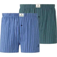 Jan Vanderstorm Boxershorts "2er Pack Boxershorts THURE", Herren, Gr. L, blau (blau petrol), Obermaterial: 58% Baumwolle CO. 37% Polyester COOLMAX PES(Coolmax). 5% Elasthan EL., Unterhosen Boxershorts