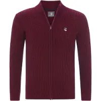 Jan Vanderstorm Strickjacke "Strickjacke ONERVA", Herren, Gr. XXL, rot (dunkelrot), Obermaterial: 100% Baumwolle CO., Strickjacken Strickjacke