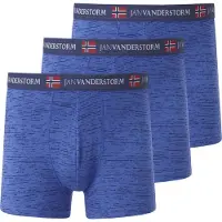 Jan Vanderstorm Retro Pants "3er Pack Retropant NORIK", Herren, Gr. L, blau, Obermaterial: 95% Baumwolle CO. 5% Elasthan EL., Unterhosen Retro Pants
