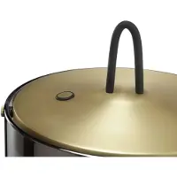 Brilliant LED-Tischleuchte Lumeo, Ø 21 cm, messingfarben/rauchgrau
