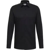 Eterna Langarmhemd "SLIM FIT", Herren, Gr. 46, Normalgrößen, schwarz, 100% Baumwolle, schmal, Manschette, Hemden Langarmhemd, NON IRON (bügelfrei)