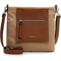 Tamaris Umhängetasche "Umhängetasche TAS Fabrizia", Damen, Gr. B/H/T: 28cm x 27cm x 6cm 0, braun (nature 710), Polyester, Taschen Umhängetasche