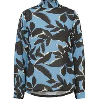 Kaffe Langarmbluse "Damen Bluse langarm KAamber", Damen, Gr. 46, blau (windward blau, schwarz flower), Obermaterial: 100% Viskose LENZING ECOVERO CV LenzEcov., Blusen Langarmbluse