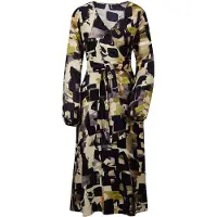 MADELEINE Kleid mit Bindegürtel in schwarz / multicolor | Gr.: 40