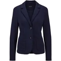 MADELEINE Jerseyblazer "Blazer Jersey-Blazer mit Reverskragen", Damen, Gr. 40, blau (nachtblau), Obermaterial: 50% Polyamid PA. 45% Viskose CV. 5% Elasthan EL., Modern, normal, Blazer Jerseyblazer