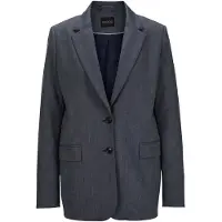 MADELEINE Legerer Longblazer mit dezentem Karomuster in nebelblau / graphit / melange | Gr.: 38