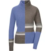 MADELEINE Intarsienpullover mit Stehkragen in gletscherblau / multicolor | Gr.: 44