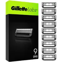 Gillette Labs Rasierklingen mit fünf Klingen für Rasierer mit Peeling-Riegel, 9 Stück