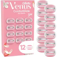 Gillette venus Venus CG Spa Breeze 12er, Frauen, , Vinus ComfortGlide, Edelstahl, Pink, Weiß, 12 Stück(e)