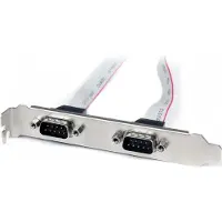 StarTech.com .com 2 Port Seriell DB9 Slotblech mit 10 Pin Pinheader Kabel, 2 x DB-9, 2 x IDC, Silber, Weiß