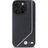 BMW BMHMP16L23PUCPK iPhone 16 Pro, 6,3 Zoll, Schwarz, Hartschalenhülle, M, Perforierte, gewundene Linie, MagSafe-kompatibel