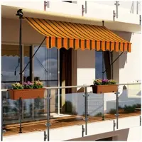Swing&Harmonie LED - Markise mit Kurbel 250cm Breit Klemmmarkise Balkonmarkise Sonnenschutz Terrasse Balkon - 250x150cm - orange/schwarz
