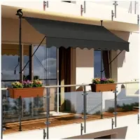 Swing&Harmonie LED - Markise mit Kurbel 250cm Breit Klemmmarkise Balkonmarkise Sonnenschutz Terrasse Balkon - 250x150cm - anthrazit