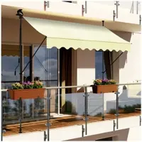 Swing&Harmonie LED - Markise mit Kurbel 250cm Breit Klemmmarkise Balkonmarkise Sonnenschutz Terrasse Balkon - 250x150cm - creme