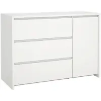 Giga Kommode , Weiß , Holzwerkstoff , 2 Fächer , 3 Schubladen , 119x84x48 cm , Fsc, Made in Denmark , Beimöbel erhältlich, Typenauswahl, stehend ,