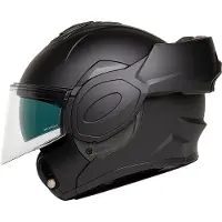 Vito Reverse Klapphelm mit hochklappbarem Kinnteil und Sonnenblende | Motorradhelm Modularhelm Sturzhelm | Mattschwarz | XL (61-62 cm)