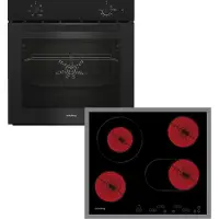 Privileg Backofen-Set "BAKO 100 Black", Energieeffizienz: A, schwarz, Herdsets, Hydrolyse - schnelle und mühelose Reinigung mit der Kraft des Dampfes, Backofen-Set