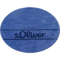 s.Oliver Badematte "Allie, Badvorleger, Badezimmer Teppich, Duschvorleger" Gr. 7, blau, H:10mm, Polyester, Badematten, Badematte, Badteppich, weiche Haptik, unifarben mit Schriftzug