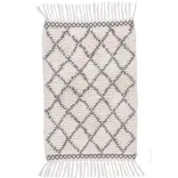 Tom Tailor Badematte HOME "Ethno Bath", weiß, H:20mm, Baumwolle, Badematten, Badematte, Badteppich, Berber Look, Rauten Muster, mit Fransen, reine Baumwolle