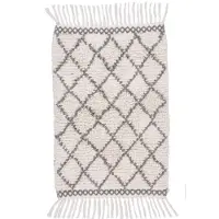 Tom Tailor Badematte HOME "Ethno Bath", weiß, H:20mm, Baumwolle, Badematten, Badematte, Badteppich, Berber Look, Rauten Muster, mit Fransen, reine Baumwolle