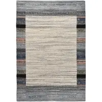 Theko Wollteppich "Nebraska 2828", rechteckig, 10 mm Höhe, Handweb-Teppich, reine Wolle, handgewebt, Gabbeh Design, mit Bordüre