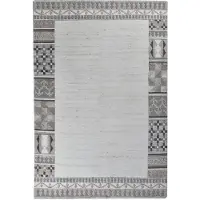 Theko Wollteppich "Royal Natur 6030", rund, 14 mm Höhe, reine Wolle, handgetuftet, mit Bordüre
