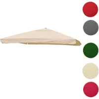 Mendler Ersatz-Bezug für Luxus-Ampelschirm HWC-A96 mit Flap, Schirmbezug, 3,5x3,5m (Ø4,95m) Polyester creme