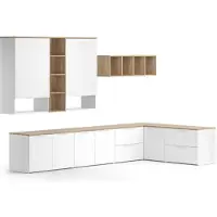 Vicco Wohnwand Wido Weiß/Sonoma 9 Teile, Model 51728