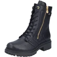 Rieker Winterstiefelette , Damen, Gr. 38, Warmfutter, schwarz, Lederimitat, unifarben, Schuhe Winterstiefelette, Schnürboots, Schnürstiefelette, Blockabsatz, mit markanter Profilsohle, Topseller