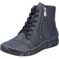 Rieker Schnürboots , Damen, Gr. 37, wärmend, dunkelblau, Lederimitat, Schuhe Schnürboots, Schnürstiefelette, Casual-Boots mit weicher Innensohle