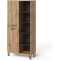 Vicco Garderobe Amber Eiche Wotan 80 x 172 cm mit 5 offenen Fächern, Model 55548