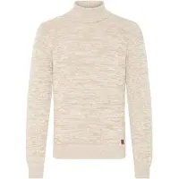 Blend Rollkragenpullover "Rollkragenpullover BHDami", Herren, Gr. S, weiß (bone weiß), Obermaterial: 70% Baumwolle CO recyc.. 30% Polyester Pol. recyc.., Pullover Rollkragenpullover