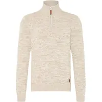 Blend Troyer "Troyer BHDanni", Herren, Gr. S, weiß (bone weiß), Obermaterial: 70% Baumwolle CO recyc.. 30% Polyester Pol. recyc.., Pullover Troyer