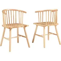 En.casa Esszimmerstuhl ‘Stami' 2er Set Küchenstühle 79 x 53 x 48 cm Holz Natur