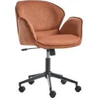 Beliani Bürostuhl Polyester Orange mit schwarzem Metallgestell gepolstert Drehfunktion höhenverstellbare Büromöbel