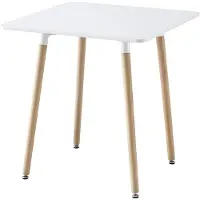 Sweeek - Skandinavischer quadratischer Tisch 70x70cm - Weiß