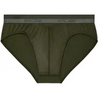 Hom Minislip "HO1", Herren, Gr. L, schwarz khaki, Obermaterial: 65% Baumwolle, 22% Modal, 13% Elasthan, unifarben, Unterhosen Minislip, bequem, weich, eng, elastisch, basic, breiter Bund, Baumwollmix