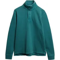 Superdry für Herren. M2014093A Grüner Classic Pique Pullover mit halbem Reißverschluss (M), Lässig, Baumwolle, Langarm