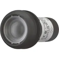 Eaton 121705 Leuchtdrucktaste, flach, rastend, 1 S, Schraubanschluss, LED blau, ohne Tastenplatte, 120 V AC, Frontring Schwarz C22S-DRL-XB-K10-120